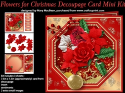 Flowers for Christmas Decoupage Card Mini Kit