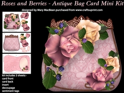 Roses and Berries - Antique Bag Card MIni Kit