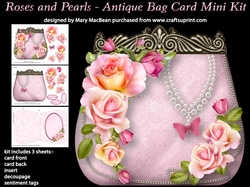 Roses and Pearls - Antique Bag Card MIni Kit