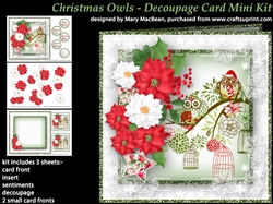 Christmas Owls - Decoupage Card Mini Kit