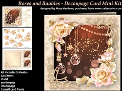 Roses and Baubles - Decoupage Card Mini Kit