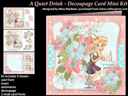 A Quiet Drink Decoupage Card Mini Kit
