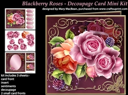 Blackberry Roses - Decoupage Card Mini Kit
