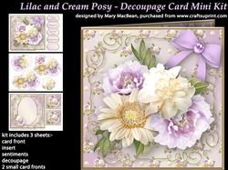 Lilac and Cream Posy - Decoupage Card Mini Kit