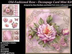 Old-Fashioned Rose - Decoupage Card Mini Kit