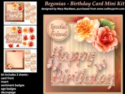 Begonias - Birthday Card Mini Kit