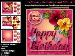 Petunias - Birthday Card Mini Kit