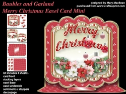 Baubles and Garland - Merry Christmas Easel Card