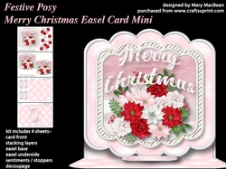Festive Posy - Merry Christmas Easel Card