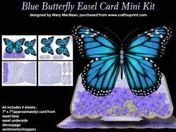 Blue Butterfly Easel Card Mini Kit