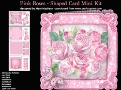 Pink Roses - Shaped Card Mini Kit