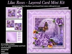 Lilac Roses - Layered Card Mini Kit
