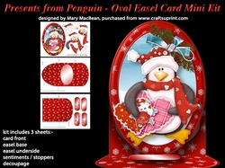 Presents from Penguin - Oval Easel Card Mini Kit