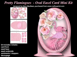 Pretty Flamingoes - Oval Easel Card Mini Kit