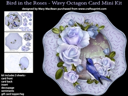 Bird in the Roses - Wavy Octagon Card Mini Kit