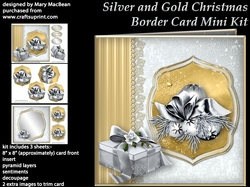 Silver and Gold Christmas Border Card Mini Kit