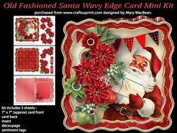 Old Fashioned Santa Wavy Edge Card Mini Kit