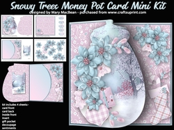 Snowy Trees - Money Pot Card With Gift Pocket Mini Kit