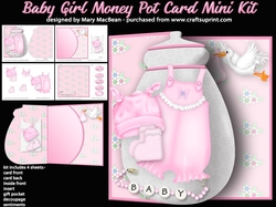 Baby Girl Money Pot Card Mini Kit