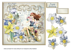 Meeting in Paris Decoupage Card Front