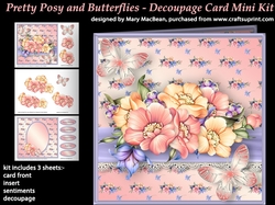 Pretty Posy and Butterflies - Decoupage Card Mini Kit