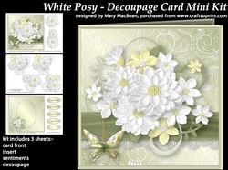White Posy - Decoupage Card Mini Kit