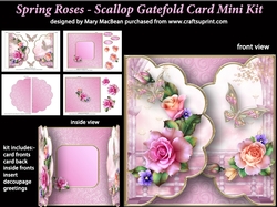 Spring Roses - Scallop Gatefold Card Mini Kit