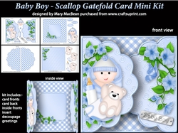 Baby Boy - Scallop Gatefold Card Mini Kit