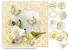 Sunshine Posy Decoupage Card Front