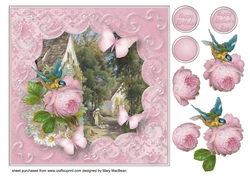 Vintage Rose Decoupage Card Front