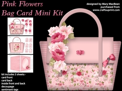 Pink Flowers - Bag Card Mini Kit
