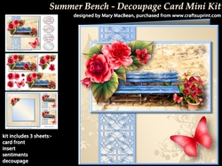 Summer Bench Decoupage Card Mini Kit