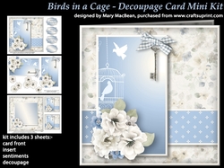 Birds in a Cage Decoupage Card Mini Kit