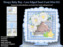 Sleepy Baby Boy - Lace Edged Easel Card Mini Kit