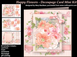 Happy Flowers Decoupage Card Mini Kit