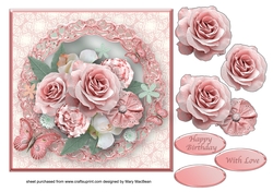 Vintage Posy Decoupage Card Front