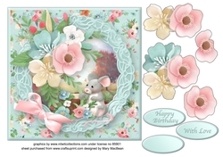 Little Mouse Decoupage Card Front