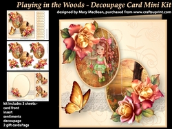 Playing in the Woods - Decoupage Card Mini Kit