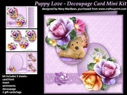 Puppy Love - Decoupage Card Mini Kit