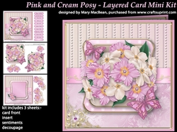Pink and Cream Posy - Layered Card Mini Kit