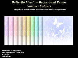 Butterfly Meadow Background Papers - Summer Colours