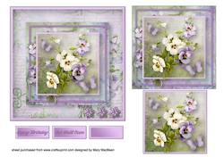 Vintage Violets Stacked Card Front