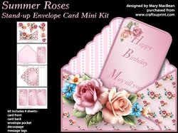 Summer Roses - Stand-up Envelope Card Mini Kit