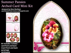 Summer Pansies Arched Card Mini Kit