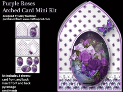 Purple Roses Arched Card Mini Kit