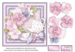 Cup of Tea Decoupage Card Front