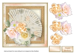 Vintage Fan Decoupage Card Front
