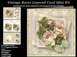 Vintage Roses Layered Card Mini Kit