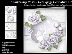 Anniversary Roses Decoupage Card Mini Kit