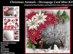 Christmas Animals - Decoupage Card Mini Kit